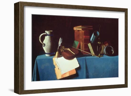 Tabletop with Violin-John Frederick Peto-Framed Giclee Print