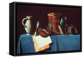 Tabletop with Violin-John Frederick Peto-Framed Stretched Canvas