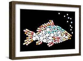 Tablets Pills Fish-Peter Hermes Furian-Framed Art Print