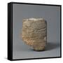 Tablette cunéiforme racontant le mythe de la création de l'homme-null-Framed Stretched Canvas