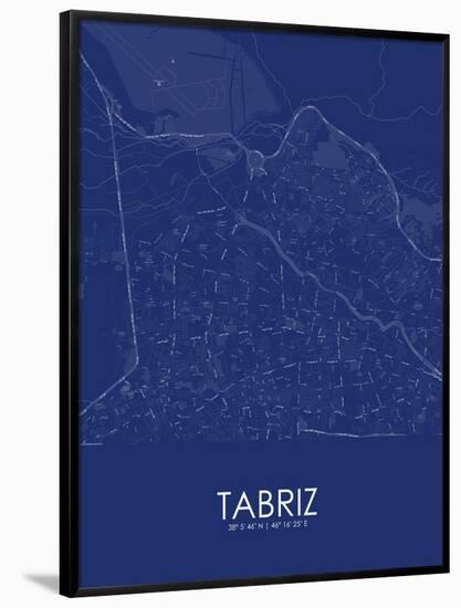 Tabriz, Iran, Islamic Republic of Blue Map-null-Framed Poster