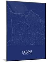 Tabriz, Iran, Islamic Republic of Blue Map-null-Mounted Poster