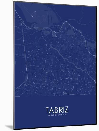 Tabriz, Iran, Islamic Republic of Blue Map-null-Mounted Poster