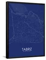 Tabriz, Iran, Islamic Republic of Blue Map-null-Framed Poster