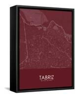 Tabriz, Iran, Islamic Republic of Red Map-null-Framed Stretched Canvas