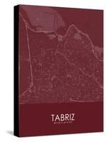 Tabriz, Iran, Islamic Republic of Red Map-null-Stretched Canvas