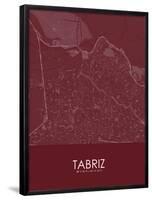 Tabriz, Iran, Islamic Republic of Red Map-null-Framed Poster