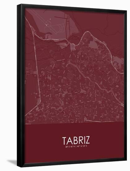 Tabriz, Iran, Islamic Republic of Red Map-null-Framed Poster