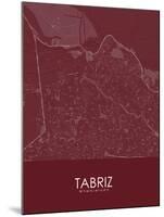 Tabriz, Iran, Islamic Republic of Red Map-null-Mounted Poster