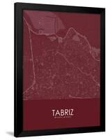 Tabriz, Iran, Islamic Republic of Red Map-null-Framed Poster