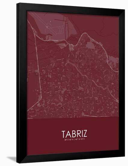 Tabriz, Iran, Islamic Republic of Red Map-null-Framed Poster