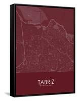 Tabriz, Iran, Islamic Republic of Red Map-null-Framed Stretched Canvas