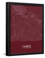 Tabriz, Iran, Islamic Republic of Red Map-null-Framed Poster
