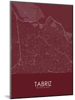 Tabriz, Iran, Islamic Republic of Red Map-null-Mounted Poster