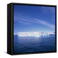 Tabular Iceberg in Blue Sea in Antarctica, Polar Regions-Geoff Renner-Framed Stretched Canvas