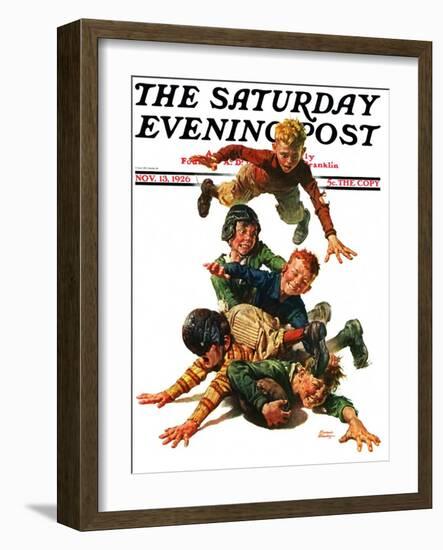 "Tackle," Saturday Evening Post Cover, November 13, 1926-Frederic Stanley-Framed Giclee Print