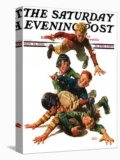 "Tackle," Saturday Evening Post Cover, November 13, 1926-Frederic Stanley-Stretched Canvas