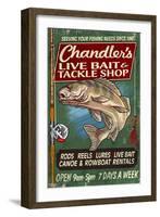 Tackle Shop - Vintage Sign-Lantern Press-Framed Art Print