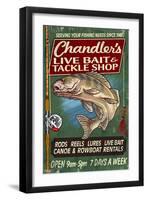 Tackle Shop - Vintage Sign-Lantern Press-Framed Art Print