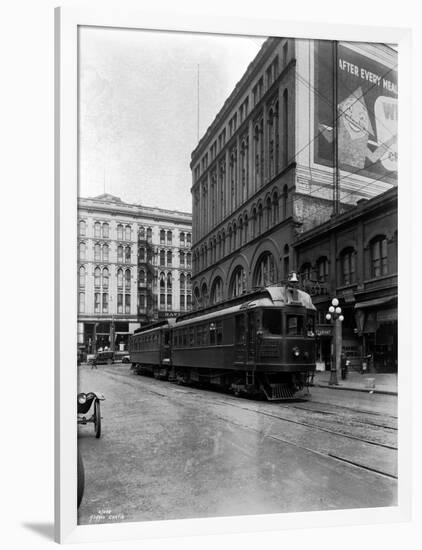 Tacoma Electric Interurban at Station, 1924-Asahel Curtis-Framed Giclee Print