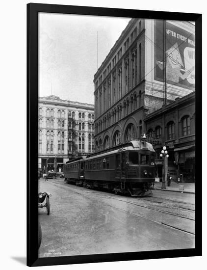 Tacoma Electric Interurban at Station, 1924-Asahel Curtis-Framed Giclee Print