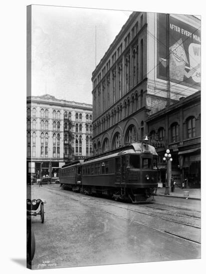 Tacoma Electric Interurban at Station, 1924-Asahel Curtis-Stretched Canvas