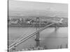Tacoma Narrows Bridge from Gig Harbor Towards Tacoma, WA (ca. 1950)-null-Stretched Canvas