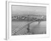 Tacoma Narrows Bridge from Gig Harbor Towards Tacoma, WA (ca. 1950)-null-Framed Giclee Print