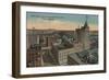 Tacoma, WA - Bird's Eye View of Downtown-Lantern Press-Framed Premium Giclee Print