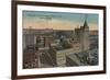 Tacoma, WA - Bird's Eye View of Downtown-Lantern Press-Framed Premium Giclee Print