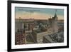 Tacoma, WA - Bird's Eye View of Downtown-Lantern Press-Framed Premium Giclee Print