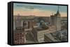 Tacoma, WA - Bird's Eye View of Downtown-Lantern Press-Framed Stretched Canvas