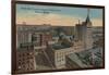 Tacoma, WA - Bird's Eye View of Downtown-Lantern Press-Framed Art Print