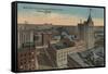 Tacoma, WA - Bird's Eye View of Downtown-Lantern Press-Framed Stretched Canvas