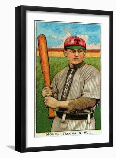 Tacoma, WA, Tacoma Northwestern League, Morse, Baseball Card-Lantern Press-Framed Art Print