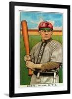 Tacoma, WA, Tacoma Northwestern League, Morse, Baseball Card-Lantern Press-Framed Art Print