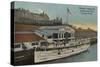 Tacoma, WA - View of Municipal Dock with Steamer-Lantern Press-Stretched Canvas