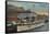 Tacoma, WA - View of Municipal Dock with Steamer-Lantern Press-Framed Stretched Canvas