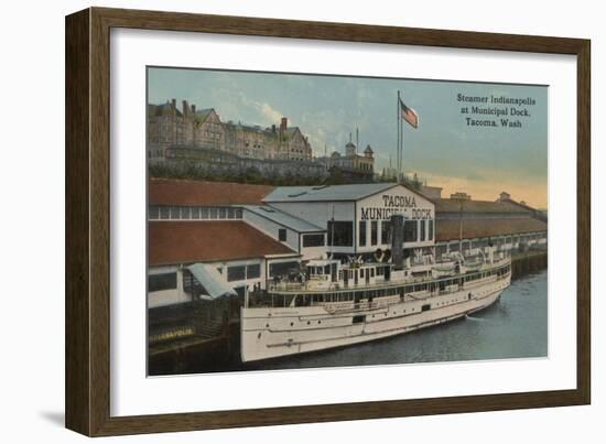 Tacoma, WA - View of Municipal Dock with Steamer-Lantern Press-Framed Art Print