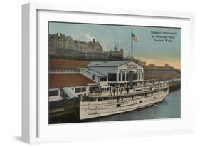 Tacoma, WA - View of Municipal Dock with Steamer-Lantern Press-Framed Art Print