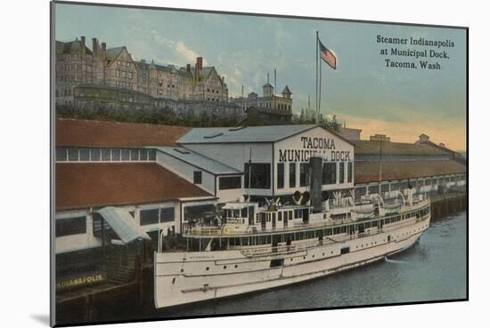 Tacoma, WA - View of Municipal Dock with Steamer-Lantern Press-Mounted Art Print