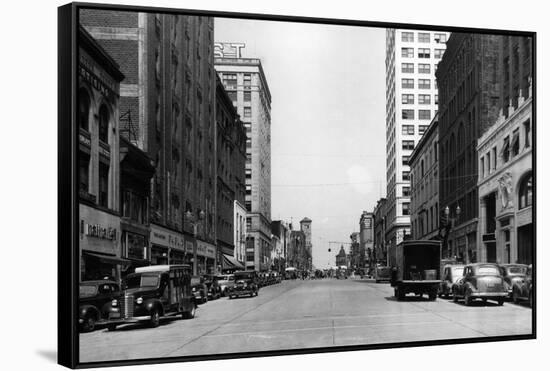 Tacoma, WA View of Pacific Avenue Photograph - Tacoma, WA-Lantern Press-Framed Stretched Canvas