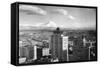 Tacoma, WA View of Rainier from Medical Arts Building Photograph - Tacoma, WA-Lantern Press-Framed Stretched Canvas