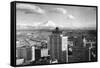 Tacoma, WA View of Rainier from Medical Arts Building Photograph - Tacoma, WA-Lantern Press-Framed Stretched Canvas