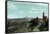 Tacoma, Washington, Aerial View of the Tacoma Gateway , Mt. Tacoma in Distance-Lantern Press-Framed Stretched Canvas