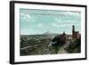 Tacoma, Washington, Aerial View of the Tacoma Gateway , Mt. Tacoma in Distance-Lantern Press-Framed Art Print