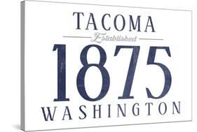 Tacoma, Washington - Established Date (Blue)-Lantern Press-Stretched Canvas