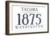 Tacoma, Washington - Established Date (Blue)-Lantern Press-Framed Art Print