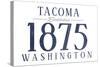 Tacoma, Washington - Established Date (Blue)-Lantern Press-Stretched Canvas