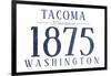 Tacoma, Washington - Established Date (Blue)-Lantern Press-Framed Art Print